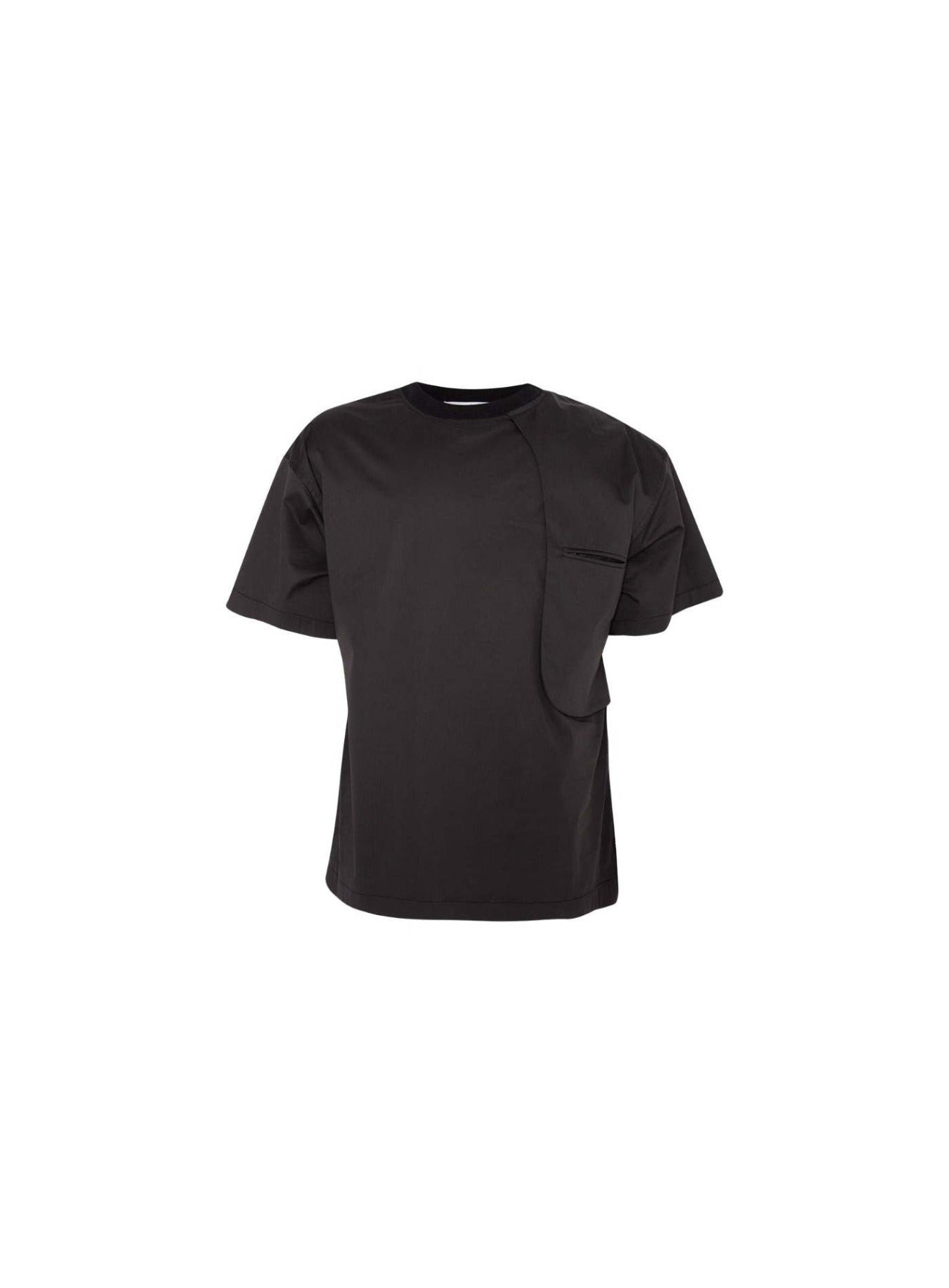 Black Asymmetric Pocket T-shirt in Recycled Nylon Classic Fit, Design, Designer menswear, designer t-shirt, designer top, Fashion, Fashion Statement, fashionista, HIS, long sleeve top. sheer top, Men's Fashion, Men's Wear, mens top, Menswear, Menswear Fashion, Men’s designer clothing, short sleeve t-shirt, t-shirt, top, Unique Top, unisex Vidi Blak 