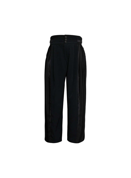 Black High-Waist Tuxedo-Style Trousers Bespoke Tailoring, Design, Designer menswear, designer trousers, Fashion Statement, HIS, Men's Fashion, Men's Wear, Menswear, Menswear Fashion, Men’s designer clothing, Modern Classic, pants, Sophisticated Menswear., Trosers Vidi Blak 