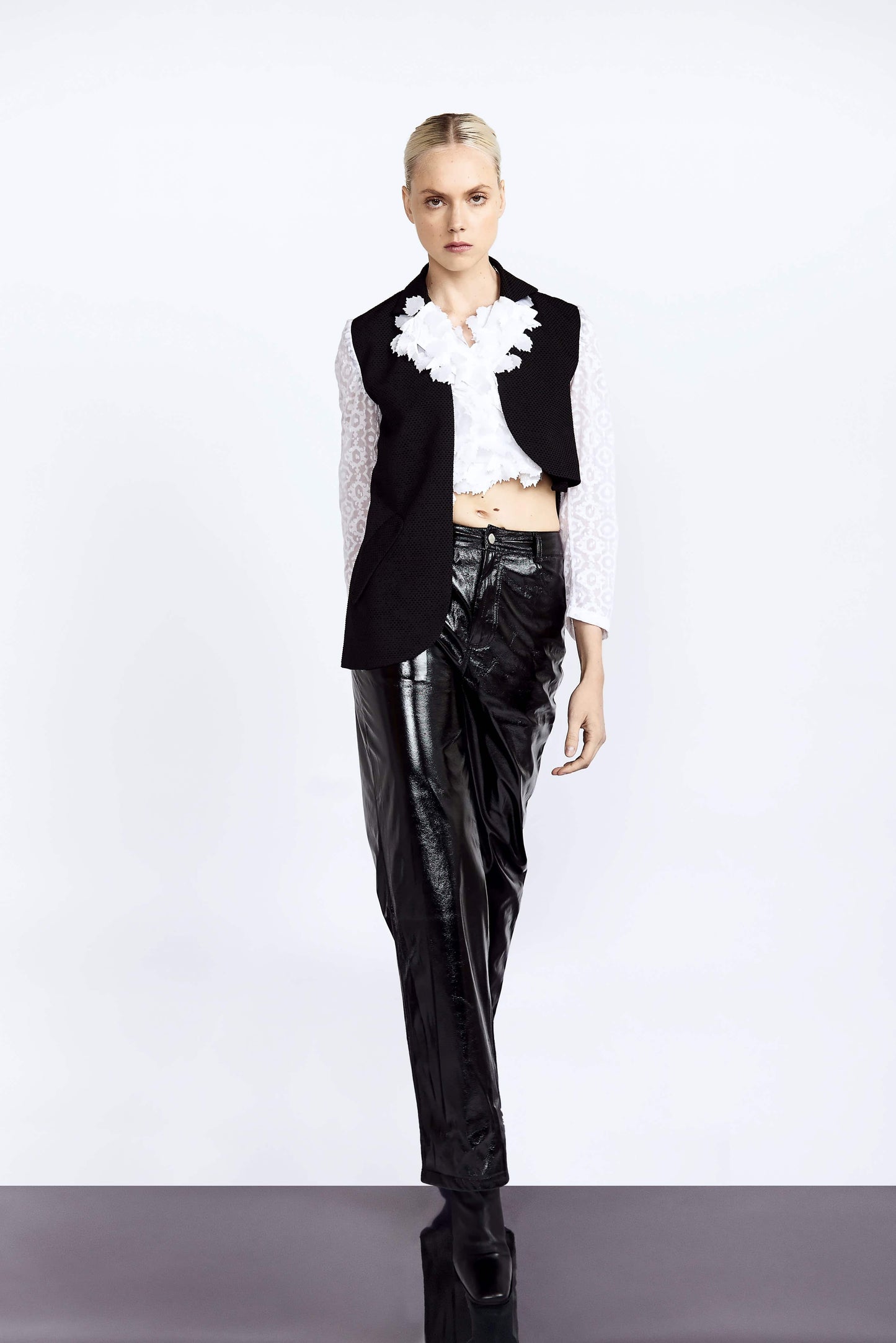 Black Highshine Patent Vegan Leather Trousers boldfashion, fashionstatement, HERS, highshinefashion, luxuryapparel, modernlook, patentleather, sleekdesign, sustainablefashion, veganleather, womenswear Vidi Blak 