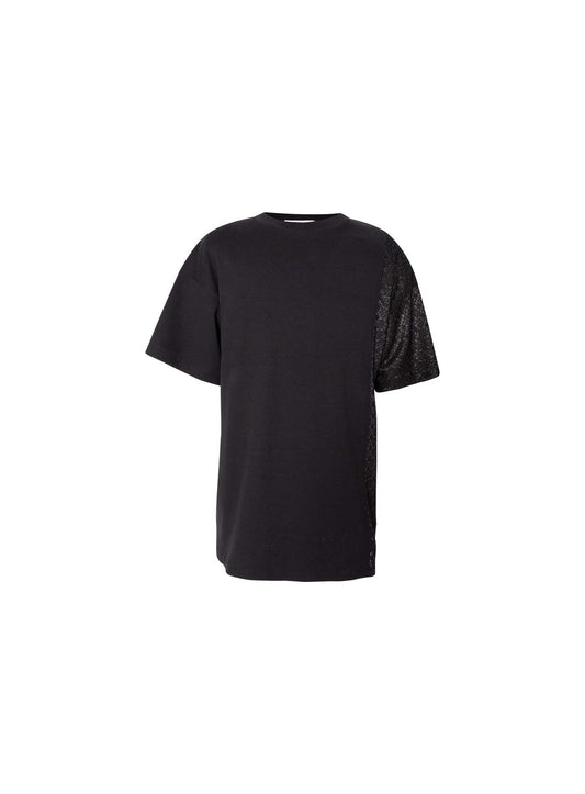 Black Ribbed Top with Lace Designer menswear, designer top, HIS, Men's Fashion, mens top, Menswear, Men’s designer clothing, short sleeve t-shirt, t-shirt, top Vidi Blak 