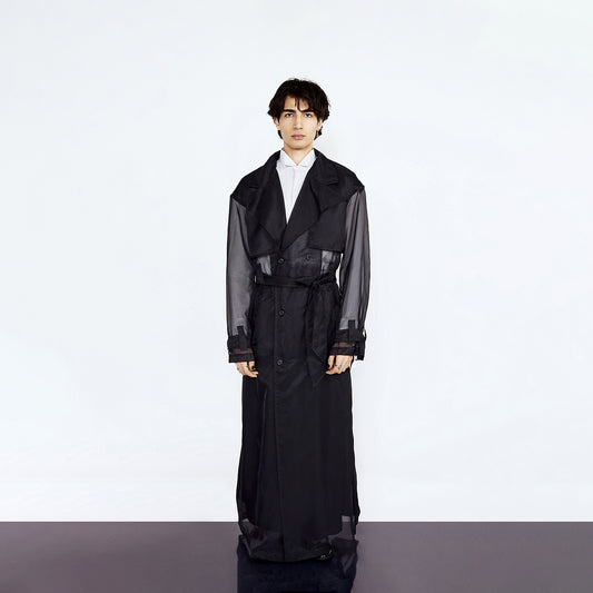 Floor Length Chiffon Trench