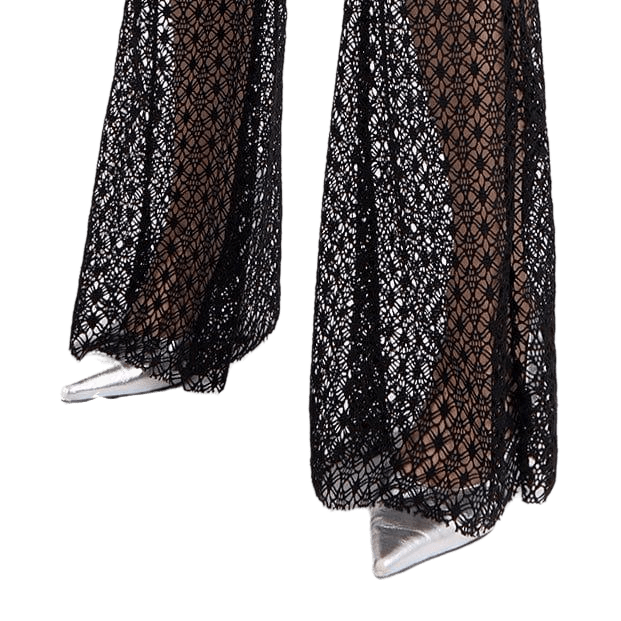 Vintage Crochet Flared Trousers chicdesign, cordlace, Crochet  Inspired  Flared Trousers, crochetinspired, flaredtrousers, HERS, iconicstyle, luxuryapparel, sustainablefashion, vintagestyle, Women's Fashion, womenfashion, womenstyle Vidi Blak 