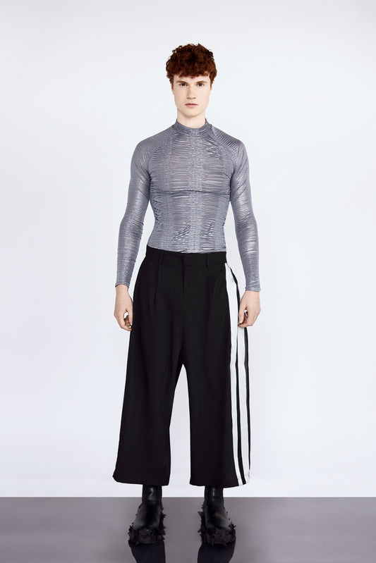 Silver Line Contrast Trousers - VidiBlak